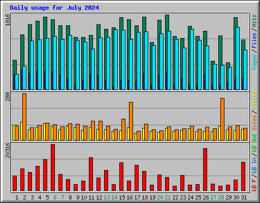 Daily usage for July 2024