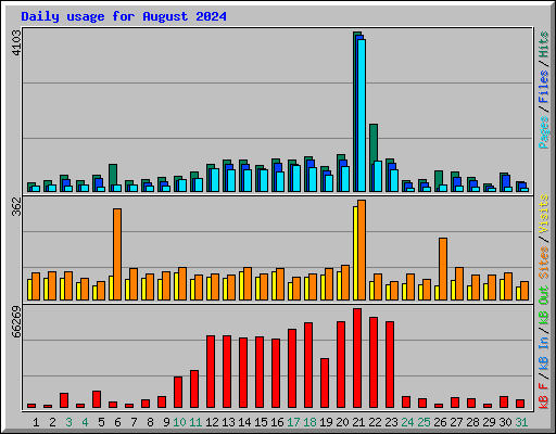 Daily usage for August 2024