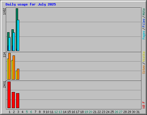 Daily usage for July 2025