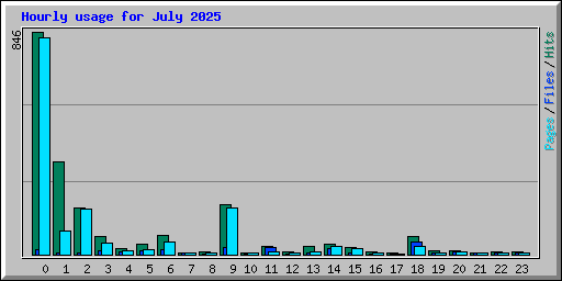 Hourly usage for July 2025