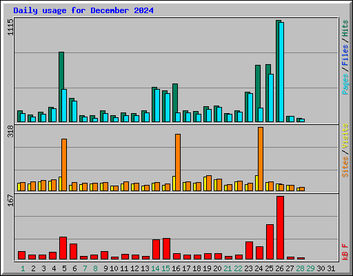 Daily usage for December 2024